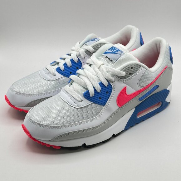 Nike Air Max 90 III Womens Gym Shoes White Red Blue Coral DA8856-100 NEW Size 10 - Picture 2 of 12
